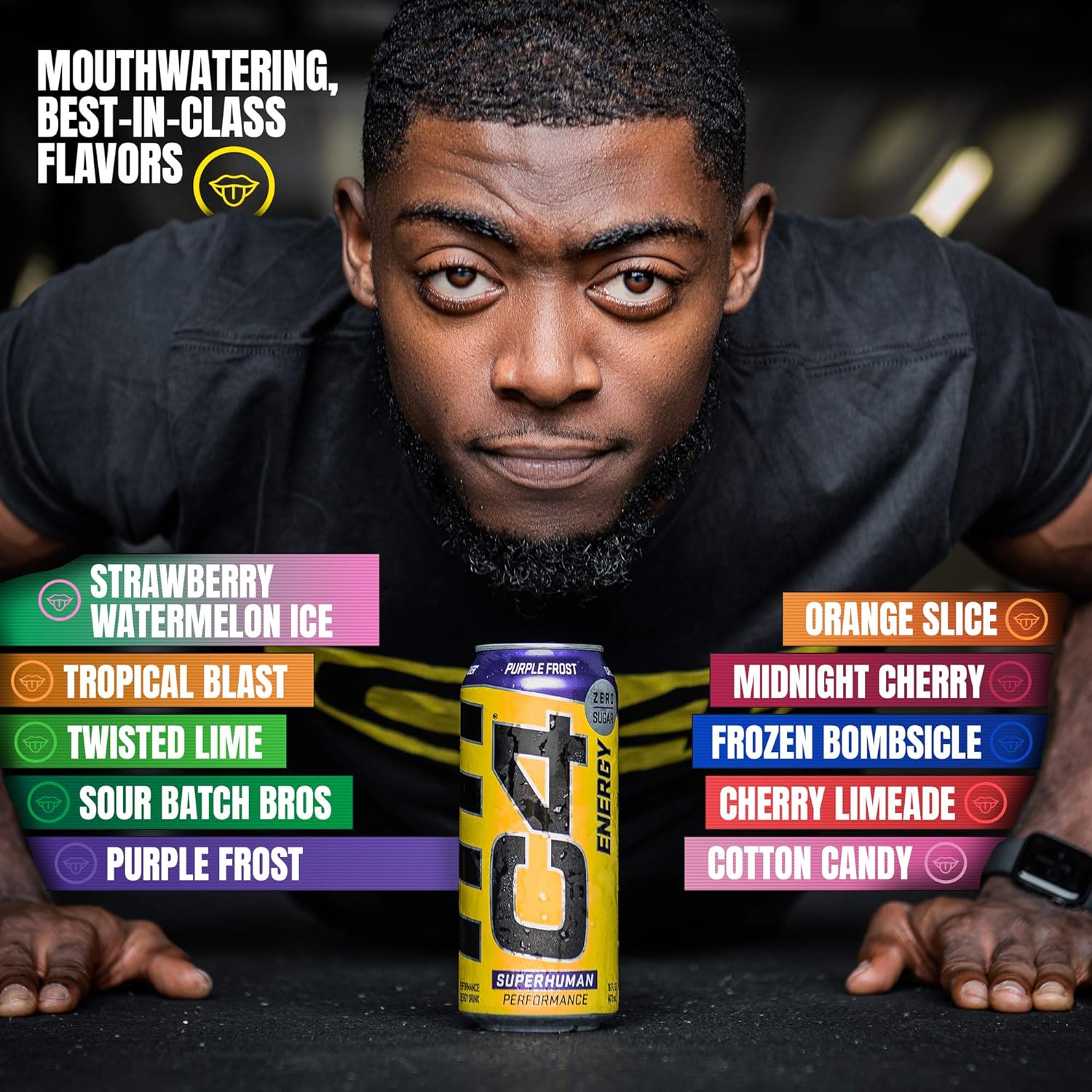 Cellucor C4 Energy Drink， STARBURST Strawberry， Carbonated Sugar Free Pre Workout Performance Drink with no Artificial Colors or Dyes， Pack of 12 - Image 5
